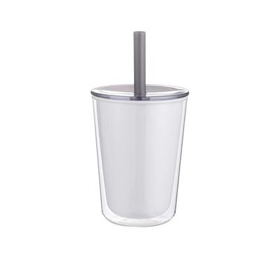 Bottiglia d'acqua di plastica a doppia parete di grande capacità con paglia applicabile per l'acqua bollente
