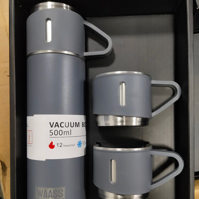 500ml di Acciaio inossidabile termoflesso bottiglia d'acqua con 3 LIDS per viaggi all'aperto set regalo
