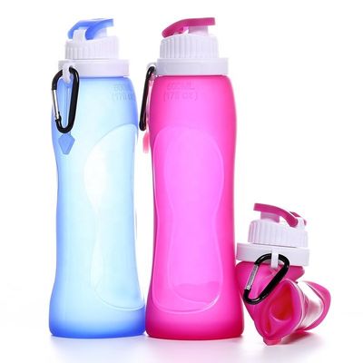 Bottiglia d'acqua in silicone pieghevole con rivestimento anticorrosione per sport e viaggi