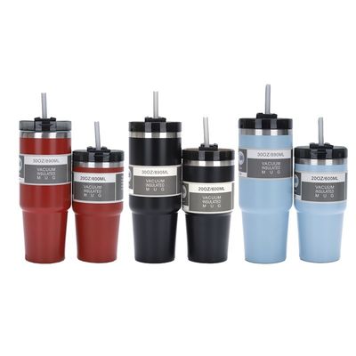 20oz 30oz Tazza di caffè in acciaio inossidabile portabile Tumbler con Sraws Logo Logo del cliente