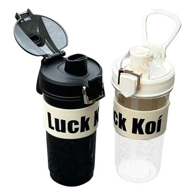 600ml Coppa di paglia di plastica riutilizzabile con logo personalizzato Bottiglia di acqua eco-friendly come mostrato
