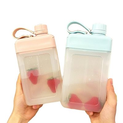 Bottiglia d'acqua quadrata portatile per bevande dirette 450 ml per viaggi all'aperto