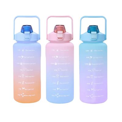 Bottiglia di acqua potabile PETG di grande capacità da 2000 ml con pacco e rivestimento anticorrosione