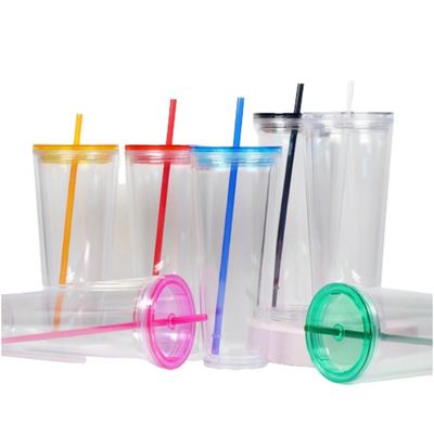 24oz Acrilico Double Wall Cold Tumbler Color Personalizzato Tazza di Plastica PP per forniture di festa