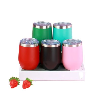 Coppa in acciaio inossidabile 12 oz 304 Color Coppa in polvere rivestita a prova di perdite a doppia parete portatile per studenti isolato con coperchio