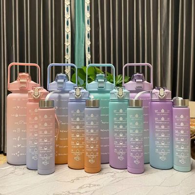 Ambientale BPA GRATUITO colore gradiente palestra motivazionale fitness sport Tritano bottiglia d'acqua set