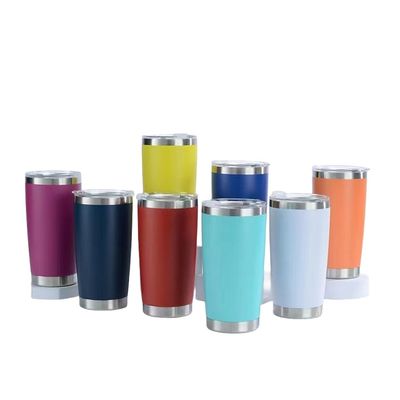 Polvere rivestita Tumbler 20oz di acciaio inossidabile doppia parete Custom Travel tazza di caffè con coperchio
