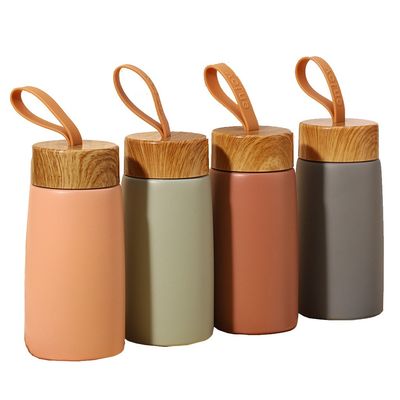 Esempio 280ML Coppa in acciaio inossidabile a grano di legno per il logo personalizzato Bambini bottiglia di acqua sportiva