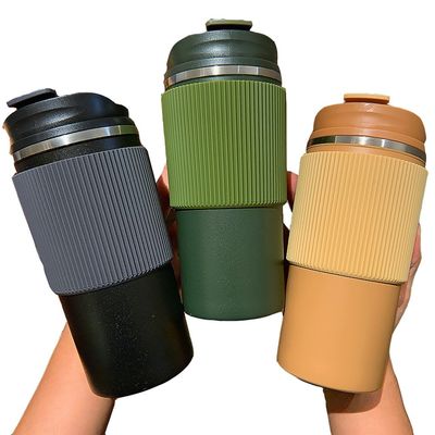 450ml Capacità doppio strato in acciaio inossidabile Travel Coffee Mug Tumbler Cup per il riutilizzo