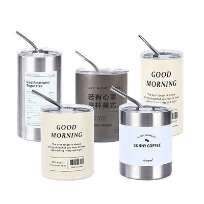 Disegno contemporaneo Acciaio inossidabile Slimny Tumbler 320ML/600ML con coperchio e paglia