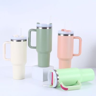 Logo personalizzato 40 oz doppio muro in acciaio inossidabile Tumblers di viaggio Maniglia per un viaggio facile