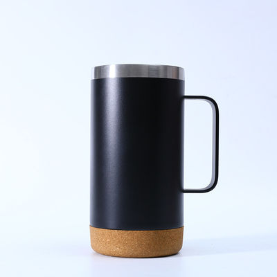 Contemporanea 16oz Straight in acciaio inossidabile Tumbler di caffè con fondo di sughero e manico