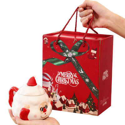 Tazze di caffè in ceramica nordica personalizzate per Natale Capacità 400 ml con design di Babbo Natale