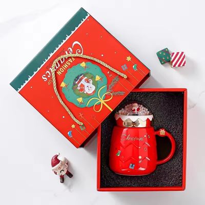 2024 Bello Natale Pallone di Neve Ceramica Tazza Set regalo con tutti gli accessori e Tazza Carina