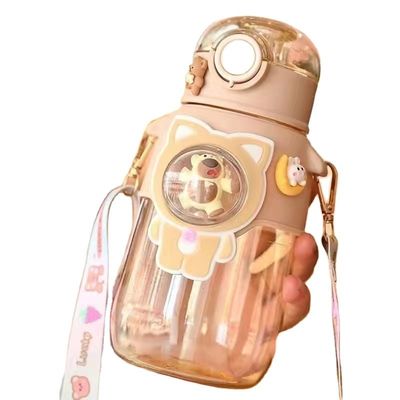 Bottiglia d'acqua di plastica da 680 ml con paglia per il ritorno a scuola di colore viola per occasioni personalizzate