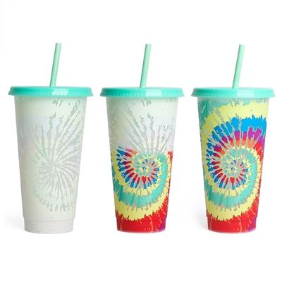 Promozione Giveaway Riutilizzabile senza BPA Stampa personalizzata Tazza di caffè in plastica con coperchio e paglia