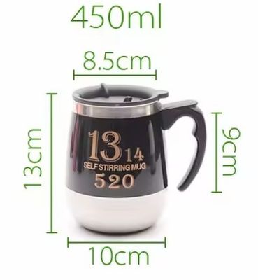 Conveniente portabile elettrico agitazione Caffè Latte Bottiglia 450ml in acciaio inossidabile Tumbler