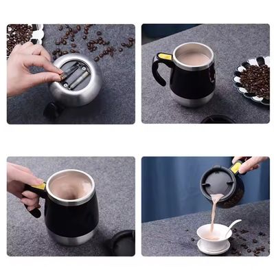 Conveniente portabile elettrico agitazione Caffè Latte Bottiglia 450ml in acciaio inossidabile Tumbler