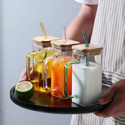 400ml Coppe quadrate per bambini con maniglia colorata Tipo di bicchiere per bevande MUGS Occasione di ritorno a scuola
