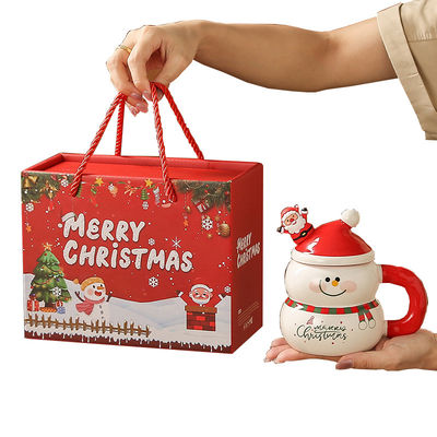 Uomo di neve festivo Babbo Natale Tazza di caffè MANUALIZZAZIONE Ceramica Mike Mug con Festival Gift Box