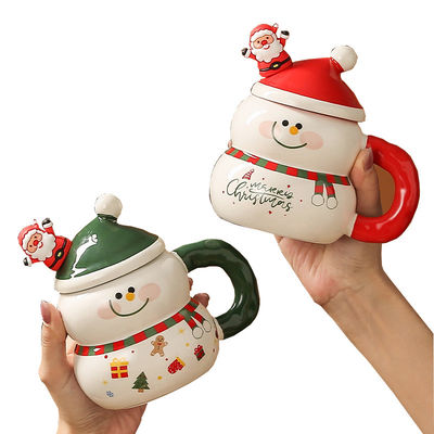 Uomo di neve festivo Babbo Natale Tazza di caffè MANUALIZZAZIONE Ceramica Mike Mug con Festival Gift Box