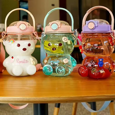 Bevande dirette 1L Bottiglie d'acqua di plastica a forma di orso Perfetto per bambini in movimento