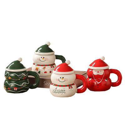 8.5x6.8cm Snowman Santa Design Scatola regalo di Natale Latte Tazza di caffè Tazza con HANDGRIP