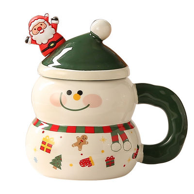 8.5x6.8cm Snowman Santa Design Scatola regalo di Natale Latte Tazza di caffè Tazza con HANDGRIP