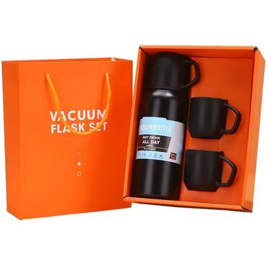 PORTABLE Set regalo di tazze d'acqua per viaggiatori con tre tappi in acciaio inossidabile