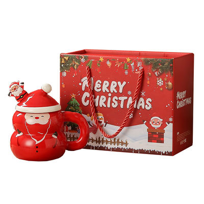 Cartoon Snowman Babbo Natale Albero di Natale Tazza d'acqua in ceramica per il regalo di Natale Scatola