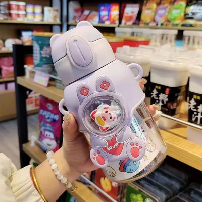 Tazza da bere impermeabile da 600 ml riutilizzabile e colorata per la scuola per bambini