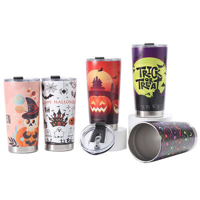 Coppa da birra stampata in 3D in acciaio inossidabile 304 Coppa da birra stampata in 3D in acciaio inossidabile 20 oz Coppa da bagno con design di Halloween