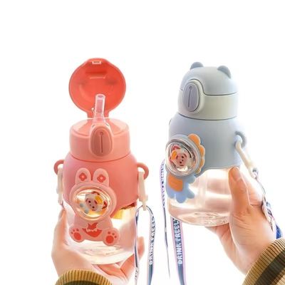 Tazza da bere impermeabile da 600 ml riutilizzabile e colorata per la scuola per bambini