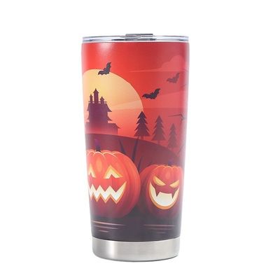 Coppa da birra stampata in 3D in acciaio inossidabile 304 Coppa da birra stampata in 3D in acciaio inossidabile 20 oz Coppa da bagno con design di Halloween
