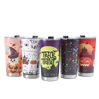 Coppa da birra stampata in 3D 304 Acqua da vuoto in acciaio inossidabile 20oz con disegno di Halloween