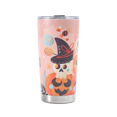Coppa da birra stampata in 3D 304 Acqua da vuoto in acciaio inossidabile 20oz con disegno di Halloween
