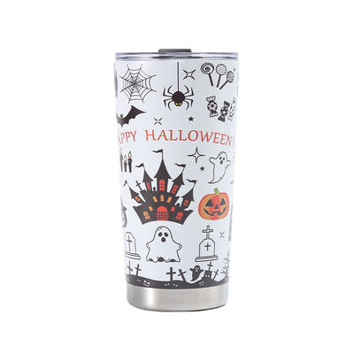 Coppa da birra stampata in 3D 304 Acqua da vuoto in acciaio inossidabile 20oz con disegno di Halloween