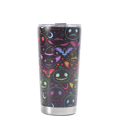 Coppa da birra stampata in 3D 304 Acqua da vuoto in acciaio inossidabile 20oz con disegno di Halloween