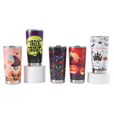 Coppa da birra stampata in 3D 304 Acqua da vuoto in acciaio inossidabile 20oz con disegno di Halloween