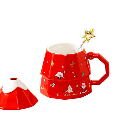 Copo ceramico con coperchio e cucchiaio regalo sostenibile