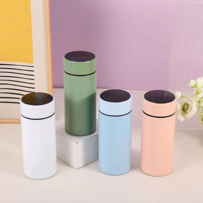 Bottiglia sportiva isolante 350 ml Flasca di vuoto in acciaio inossidabile con display di temperatura