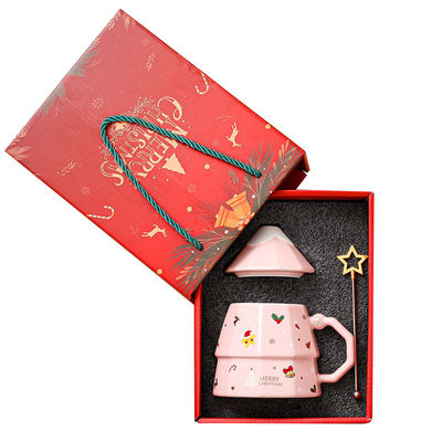 Regalo di Natale Tazza da caffè in ceramica con presa a mano e materiale in ceramica e scatola regalo