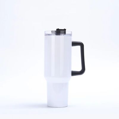 HANDGRIP 40oz Tumbler con coperchio di paglia e maniglia in acciaio inossidabile Tumbler riutilizzabile per bicchieri di auto colorati
