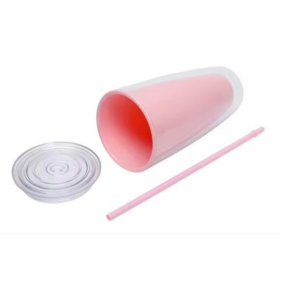 Logo personalizzato 24oz doppia parete trasparente di plastica per adulti Nessun isolamento termico