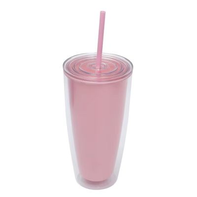 Logo personalizzato 24oz doppia parete trasparente di plastica per adulti Nessun isolamento termico
