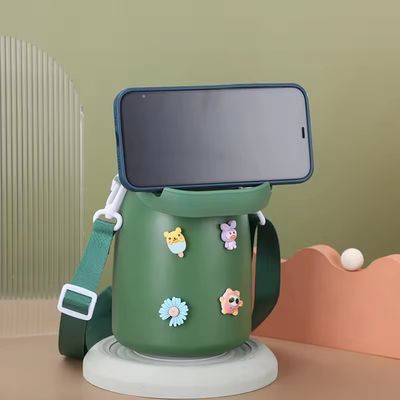 Bottiglia d'acqua in acciaio inossidabile isolato di 800 ml di capacità con coperchio a tappo senza BPA con paglia