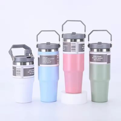 20oz 30oz Acciaio inossidabile Vacuum Isolato Tumbler Con Maniglia Capo Logo personalizzato Ideale