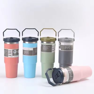20oz 30oz Acciaio inossidabile Vacuum Isolato Tumbler Con Maniglia Capo Logo personalizzato Ideale