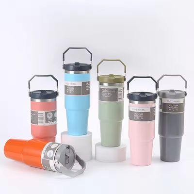 20oz 30oz di acciaio inossidabile a vuoto isolato Tumbler con maniglia coperchio per ufficio / auto / casa