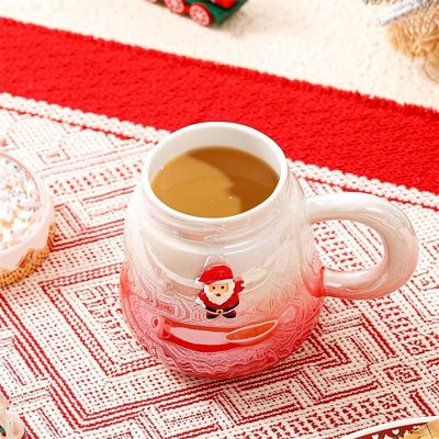 Colore gradiente Cugni ceramici regalo natalizio in scatola 2024 Disegno delicato 6.8cm*11cm 2 colori